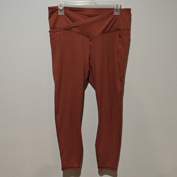 Fabletics Legging Oasis PureLuxe HW Crossover 7/8 Size Large Burnt Orange - Picture 5 of 9